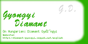 gyongyi diamant business card